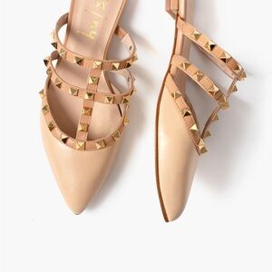 French Sole Beige Davina Slides - Size 7.5